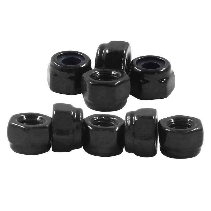Hitefu 110PCS M3 x 0.5mm Hex Lock Nuts, Black Nylon Lock Non-Slip Nut, Carbon Steel Self-Locking Nuts for Fasteners - Image 3